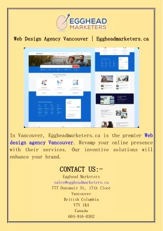 Web Design Agency Vancouver  Eggheadmarketers.ca