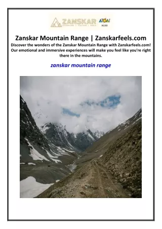 Zanskar Mountain Range | Zanskarfeels.com