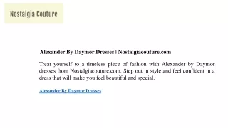 Alexander By Daymor Dresses  Nostalgiacouture.com