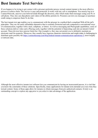 Most effective Inmate Textual content Service