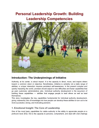 Personal Leadership Growth_ Building Leadership Competencies