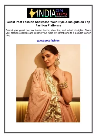 Guest Post Fashion Showcase Your Style & Insights on Top Fashion Platforms