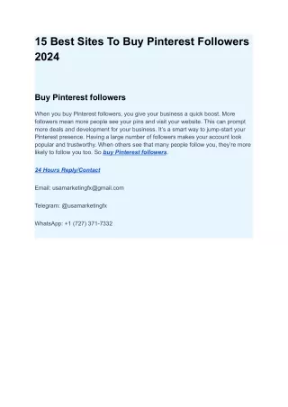 15 Best Sites To Buy Pinterest Followers 2024