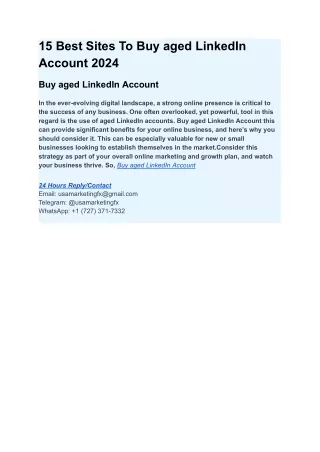 15 Best Sites To Buy aged LinkedIn Account 2024