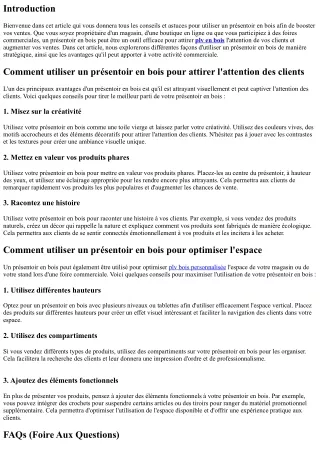 Comment utiliser un présentoir en bois pour booster vos ventes