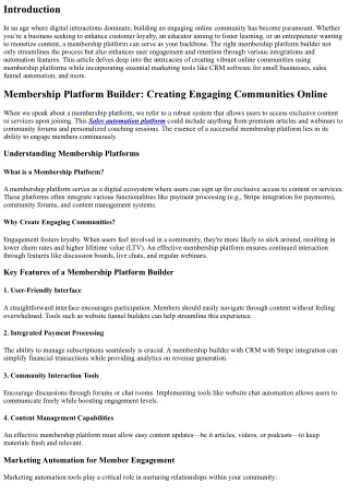 Membership Platform Builder: Creating Engaging Communities Online