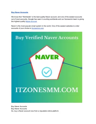 Top 8 Best Site To Buy Naver Accounts | Los Angele
