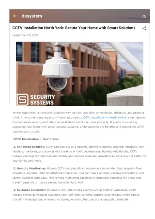 CCTV Installation North York: Secure Your Home with Smart Solutions