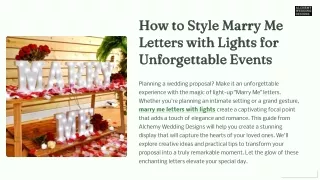 How to Style Marry Me Letters with Lights for Unforgettable Events