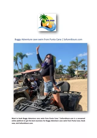 Buggy Adventure cave swim from Punta Cana | Sofunrdtours.com