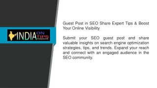 Guest Post in SEO Share Expert Tips & Boost Your Online Visibility