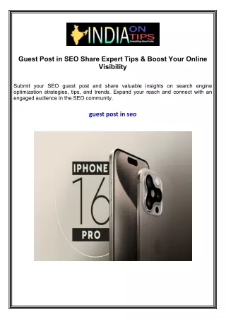 Guest Post in SEO Share Expert Tips & Boost Your Online Visibility