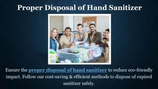 Proper Disposal of Hand Sanitizer