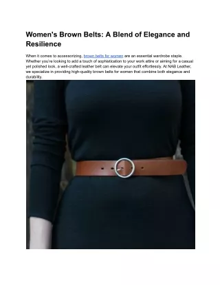 Women's Brown Belts_ A Blend of Elegance and Resilience