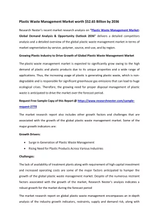 Plastic Waste Management Market Trends 2036