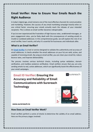 Email Verifier How to Ensure Your Emails Reach the Right Audience