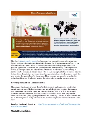 Rising Consumer Awareness Boosting Dermacosmetics Market Growth