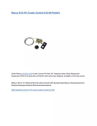 Ranco A12-701 Cooler Control A12 84 PartsFe