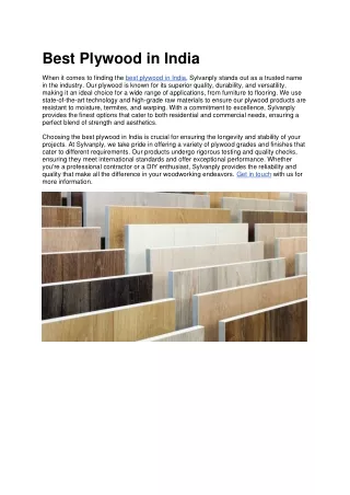 Best Plywood in India