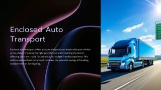 Enclosed Auto Transport