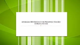 Affordable SEO Services in the Philippines Your Key to Digital Success