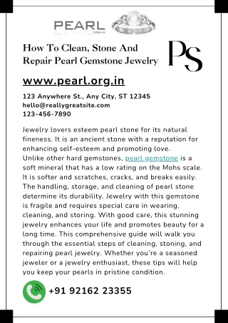 How To Clean, Stone And Repair Pearl Gemstone Jewelry