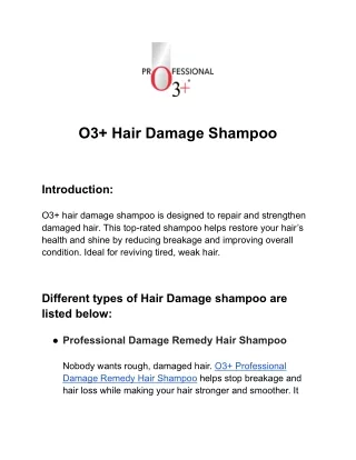 Shop Best  O3  Hair Damage Shampoo