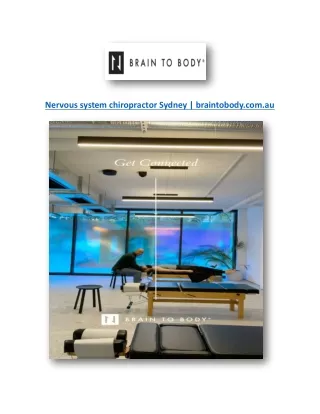 Nervous system chiropractor Sydney | braintobody.com.au