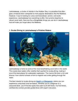 5 Unforgettable Experiences in Lakshadweep