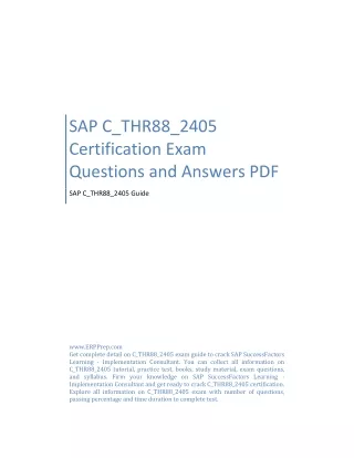 SAP C_THR88_2405 Certification Exam Questions and Answers PDF