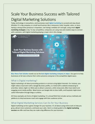 Scale Your Business Success with Tailored Digital Marketing Solutions