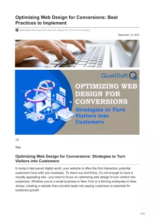 Optimizing Web Design for Conversions Best Practices to Implement