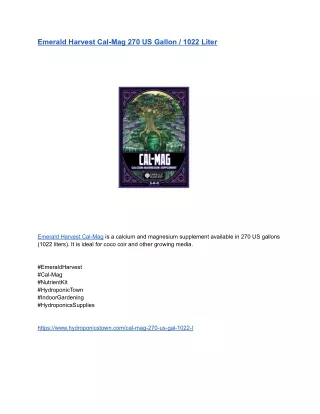 Emerald Harvest Cal-Mag 270 US Gallon _ 1022 Liter