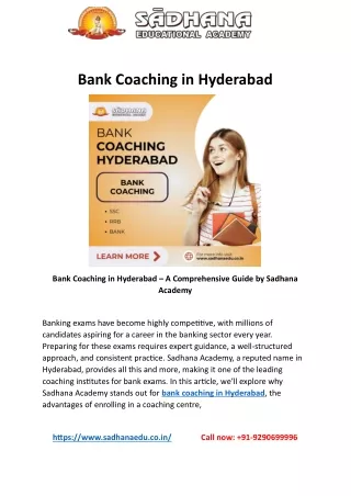 Bank Coaching in Hyderabad