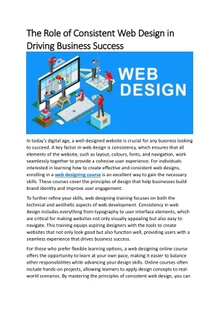 The Role of Consistent Web Design in Driving Business Success