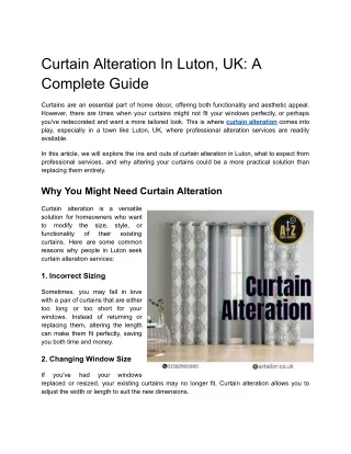 Professional Curtain Alteration Luton