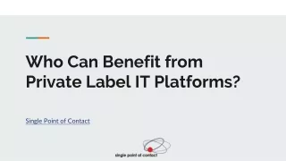 Who Can Benefit from Private Label IT Platforms?