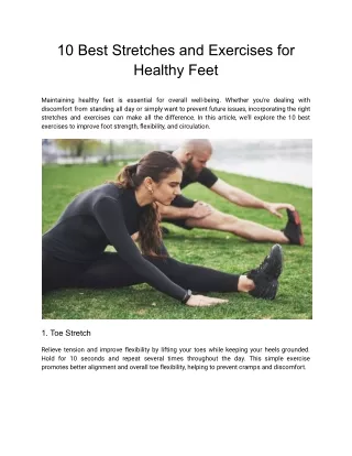 10 Best Stretches and Exercises for Healthy Feet