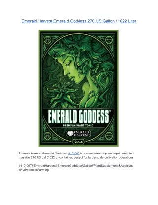 Emerald Harvest Emerald Goddess 270 US Gallon _ 1022 Liter