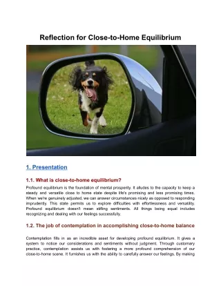 Reflection for Close-to-Home Equilibrium