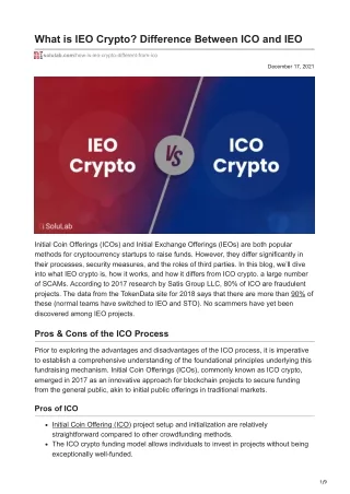 What is IEO Crypto Difference Between ICO and IEO