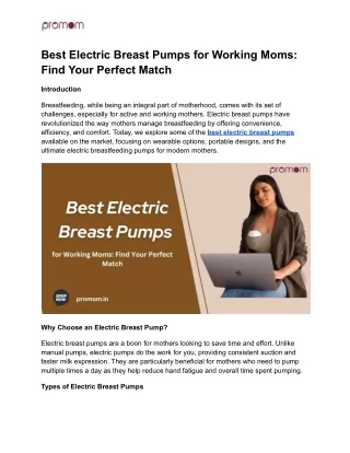 Best Electric Breast Pumps for Working Moms_ Find Your Perfect Match