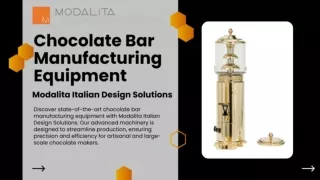 Chocolate Bar Manufacturing Equipment by Modalita Italian Design Solutions