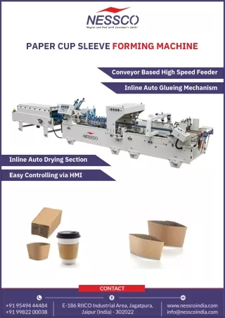 Nessco Offering Automatic Paper Cup Sleeve Machine | PDF