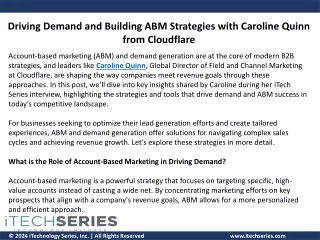 Driving Demand and Building ABM Strategies With Caroline Quinn From Cloudflare