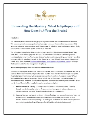 Unraveling the Mystery What Is Epilepsy and How Does It Affect the Brain