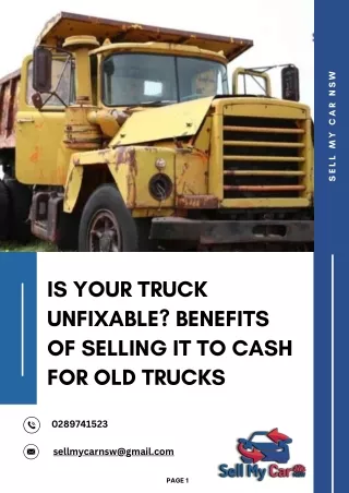 Is Your Truck Unfixable Benefits of Selling It to Cash for Old Trucks