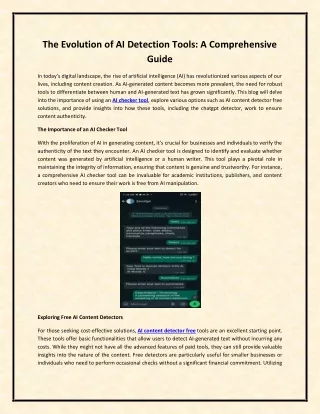 The Evolution of AI Detection Tools