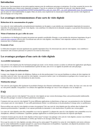 Les raisons pour lesquelles une carte de visite digitale est plus écologique sur