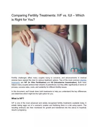 Comparing Fertility Treatments_ IVF vs. IUI – Which is Right for You